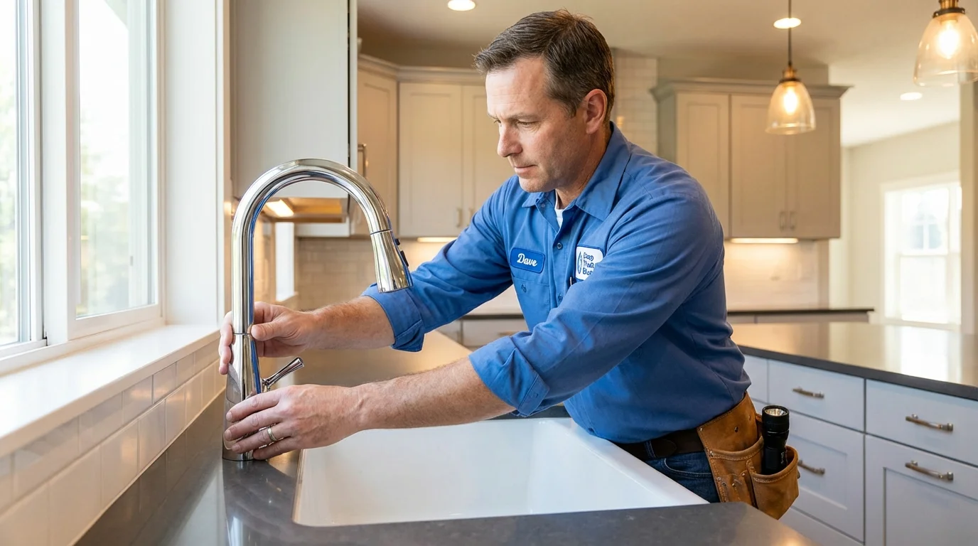 Kitchen faucet installation by Johns Plumbing LLC in Rumson