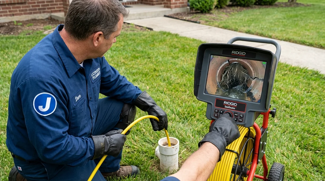 Sewer camera inspection being performed by Johns Plumbing LLC in Rumson