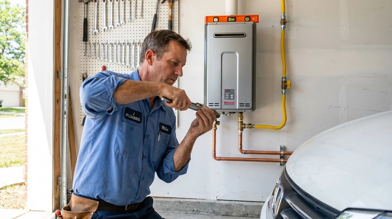 Tankless water heater installation by a Johns Plumbing LLC plumber in Rumson
